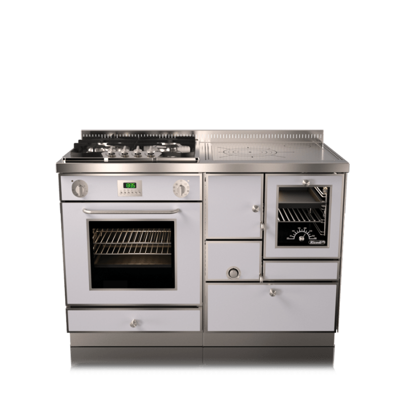 Cuisinière à bois RE 120 combi avec four RIZZOLI Standard Noir